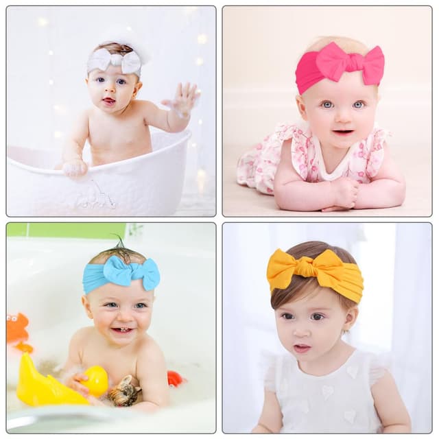 Thumbnail 6 de Aolso Baby Stirnband-Set (20 Stück) mit Schleifen aus Nylon für Baby Mädchen