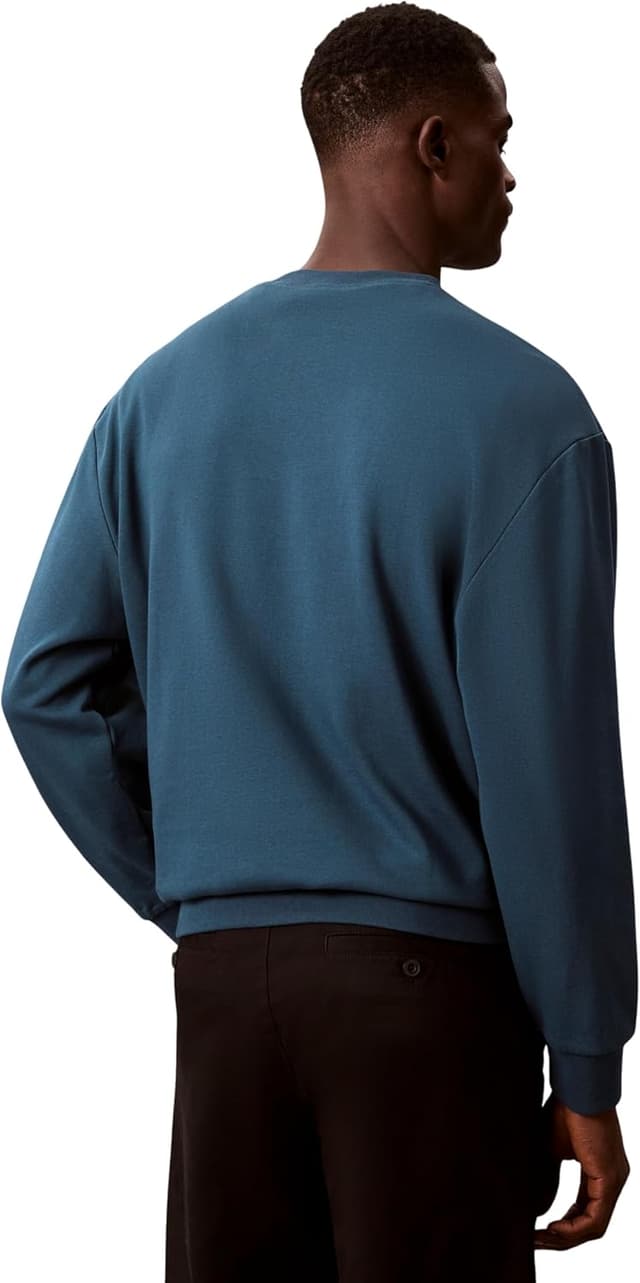Detalle de Calvin Klein Men’s Round Neck Terry Badge Sweatshirt