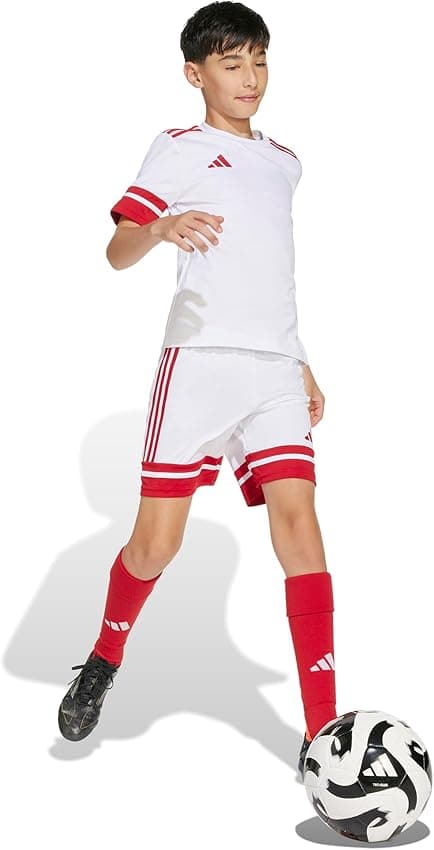 Thumbnail 2 de adidas Unisex niños SQUADRA25 Short Kids, White/Team Power Red 2 13-14 años