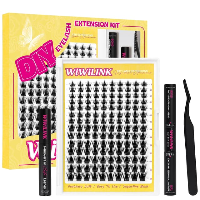 Detalle de WiWiLINK Lashes California Sunset Kit Lash Clusters (8–18mm) DIY Waterproof Manga Lash Spikes