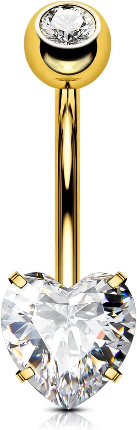 Detalle de OUFER Piercing Nombril Titane Boules Cœur 1,6 mm