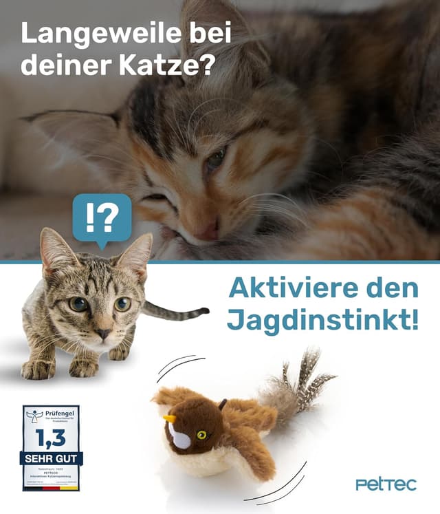 Detalle 2 de PetTec Interaktives Katzenspielzeug mini Spatz