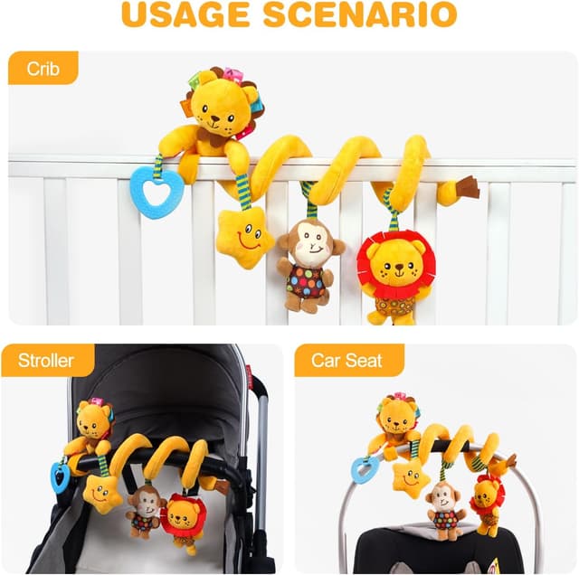 Detalle de Jollybaby Crib Stroller Car Seat Toys (Little Lion) for 0–12 Months