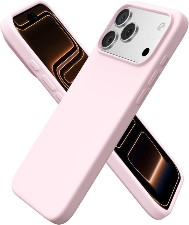 Detalle de ORNARTO iPhone 17 Pro Max Case 6.9-inch Liquid Silicone (Chalk Pink) – Slim, full-covered soft gel rubber