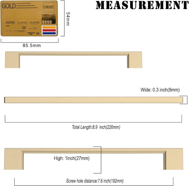 Thumbnail 5 de Amerdeco poignées de meuble laiton brossé 192 mm