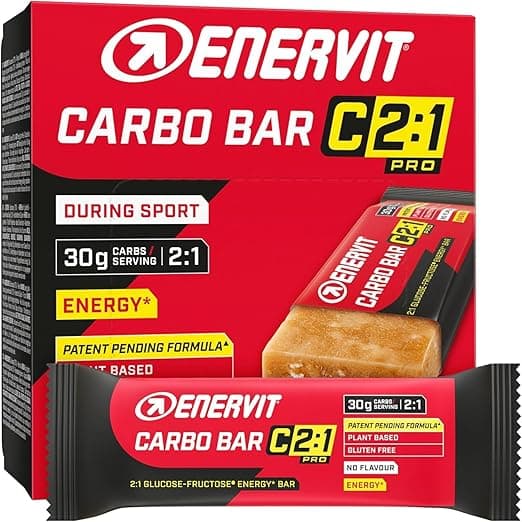 Imagen de Enervit Carbo Bar C2:1PRO Sin Sabor 🍫 Barritas Energéticas, 12 x 45g en OfertitasTOP