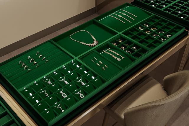 Thumbnail 5 de Papten Bandeja apilable de terciopelo para joyas, verde oscuro