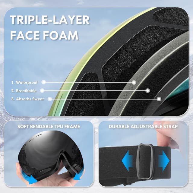 Thumbnail 4 de DADA-PRO Ski Goggles OTG 20% wider view