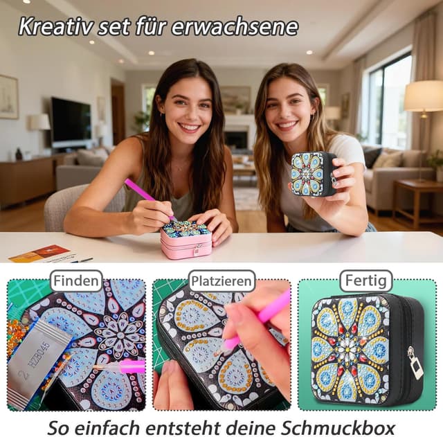 Thumbnail 1 de CharySim Diamond Painting Schmuckkästchen Set