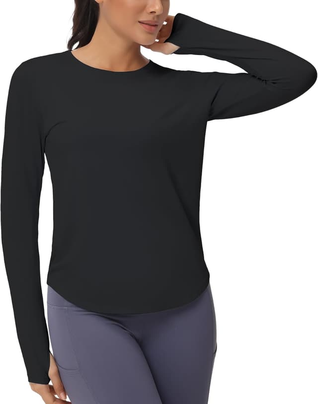 Detalle de THE GYM PEOPLE Women’s Long Sleeve Workout Shirts with Thumb Holes