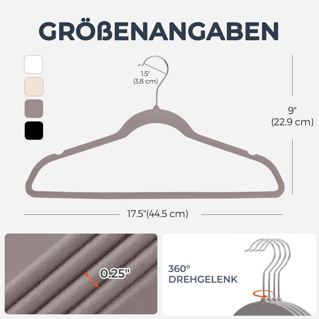 Detalle 2 de House Day Kleiderbügel Samt 30er Set