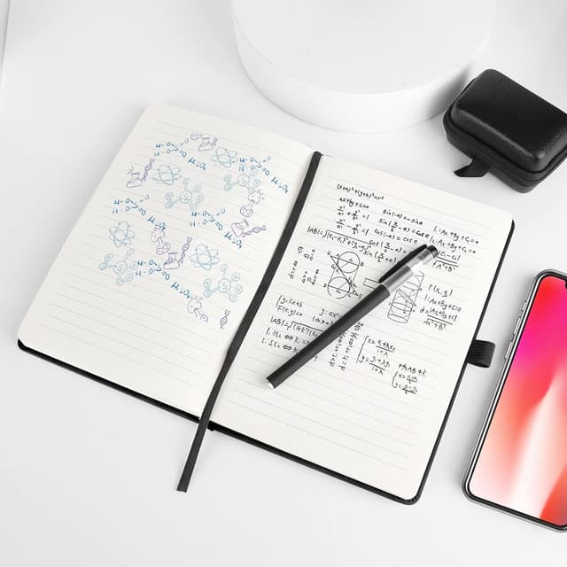 Thumbnail 4 de Notebook A5, 3 Pack Journal A5 Notebook 200 Pages 80 GSM Journal Notebook Hardback Notepad with Lined Pages, Pen Loop and Expandable Paper Pocket, Journal Notepad Note Book (Black)