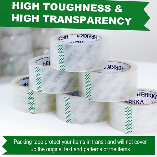 Detalle 2 de HERKKA Clear Packing Tape 12 Rolls