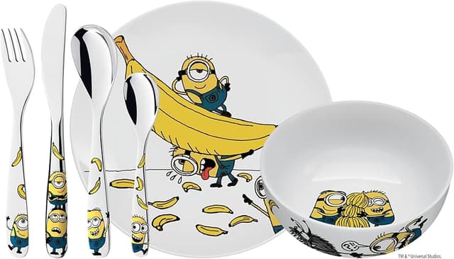 Detalle de WMF Minions - Vajilla infantil de acero inoxidable 6 pzs