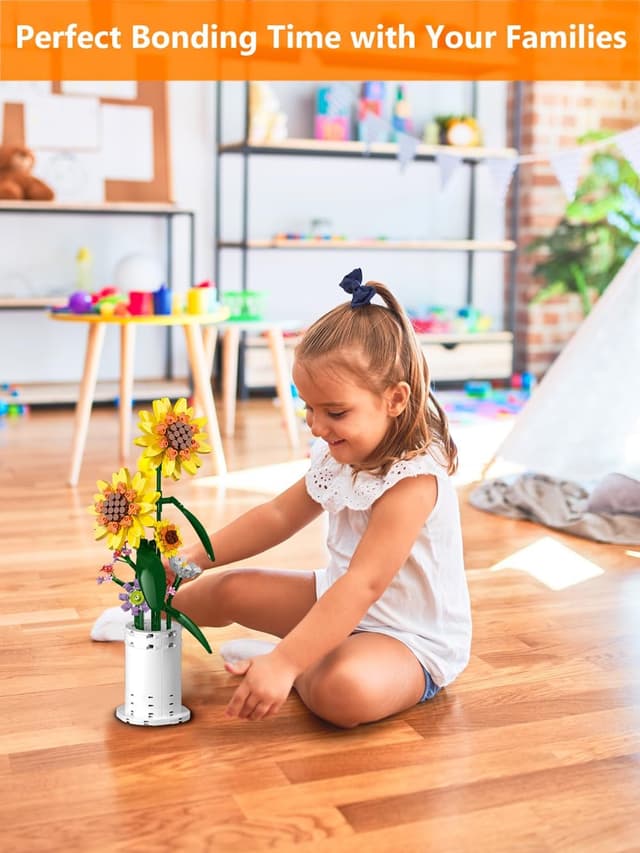 Detalle 2 de AMSHINE Sonnenblumen Baustein Set 🌻