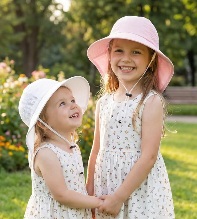 Thumbnail 6 de Toddler & Kids Adjustable Sun Hat with Bucket Brim and Neck Flap (Age 0–14)