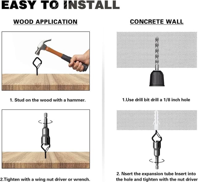 Detalle 1 de Ticway Schraubhaken Set 80 Stück für Wand