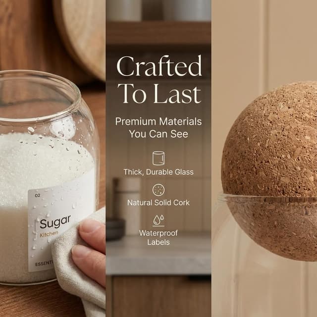 Detalle 2 de Tea Coffee Sugar canisters set 500ml