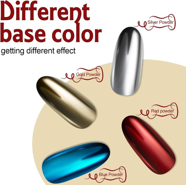 Thumbnail 3 de Artdone 16 Jars Chrome Nail Powders ๐