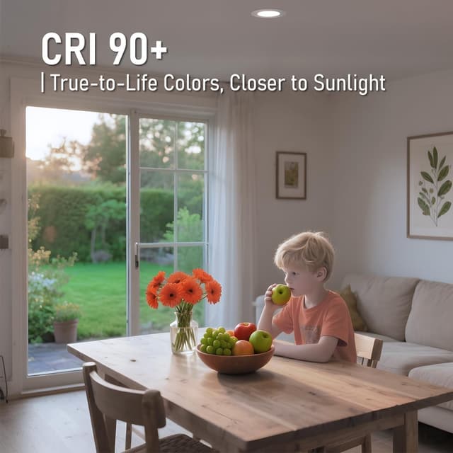 Detalle 2 de TORCHSTAR Basic Series 12-Pack 4-Inch Ultra-Thin LED Recessed Lights (5CCT, CRI90, J-Box)