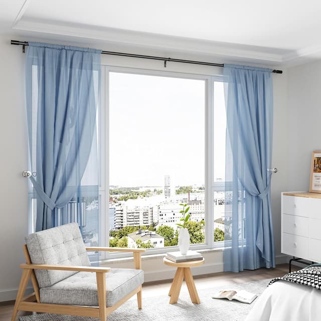 Detalle de TRAROD Gardinenstange schwarz matt (ausziehbar) 76–228 cm, Ø 16 mm