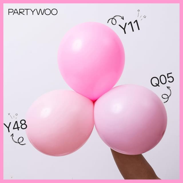 Detalle 2 de PartyWoo Light Pink Balloons 127-Piece Pastel Pink Balloon Arch Kit (Different Sizes)