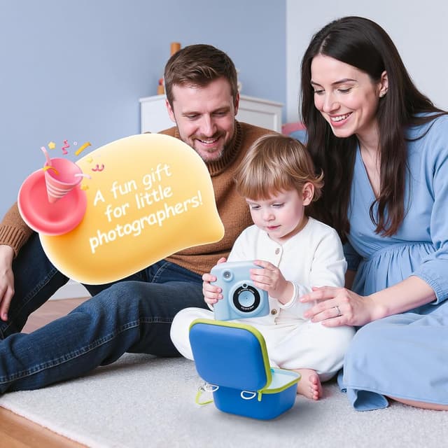 Detalle de ProCase Kid Instant Print Camera Case (Box Only) – Blue, portable hard storage for instant cameras and photo paper