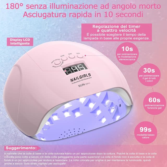 Detalle de NAILGIRLS Lampada UV per unghie 150W LED