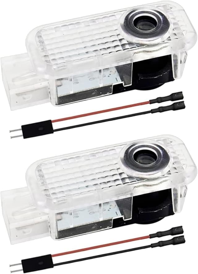 Detalle de Krewua 2 luci per portiera auto 4K HD con proiezione laser e 4 anelli, lettere rosse