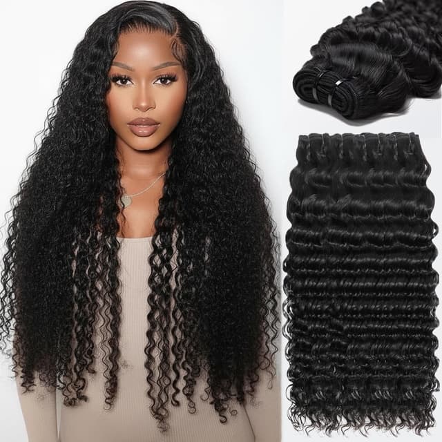 Detalle de VipHonor Deep Wave Hair Bundles 18–22in