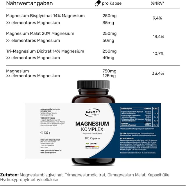 Detalle de Weihle Magnesium hochdosiert 2250 mg pro Tagesdosis