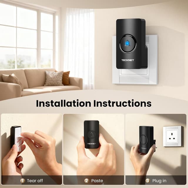 Thumbnail 6 de TECKNET Wireless Doorbell 2 Receivers