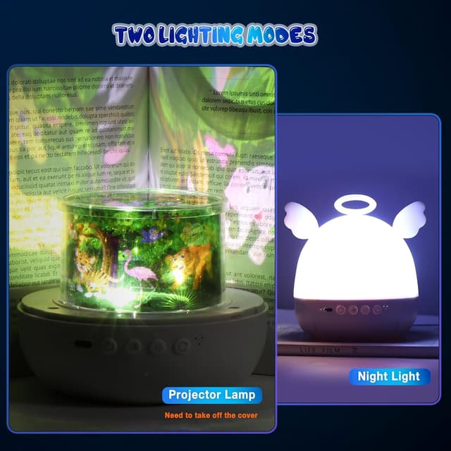 Detalle 2 de Proyector Estrellas Infantil Angel 360°