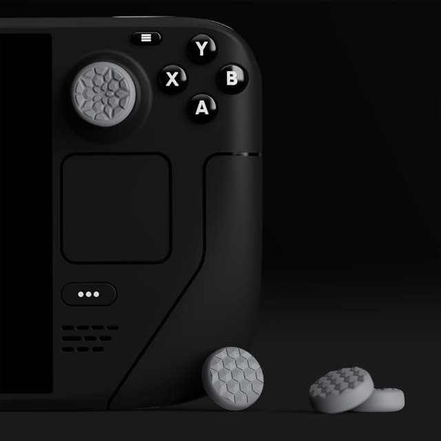 Detalle de playvital Thumb Grip Caps for Steam Deck LCD & OLED and PS Portal remote play controllers (diamond grain & crack bomb design)