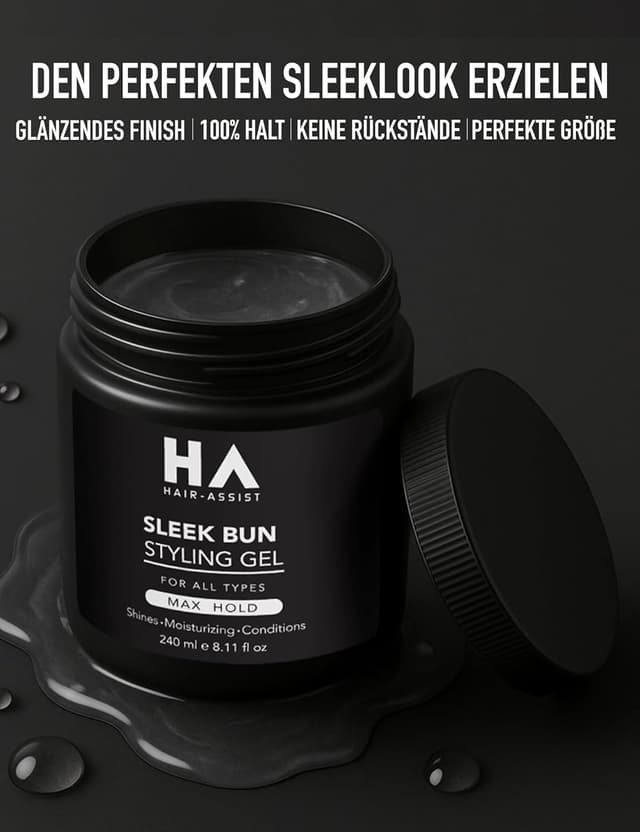 Detalle 2 de Sleek Bun Gel Haargel von Friseuren entwickelt – Sleek, Zopf & Slick Back mit kontrollierten Babyhaaren (240 ml)