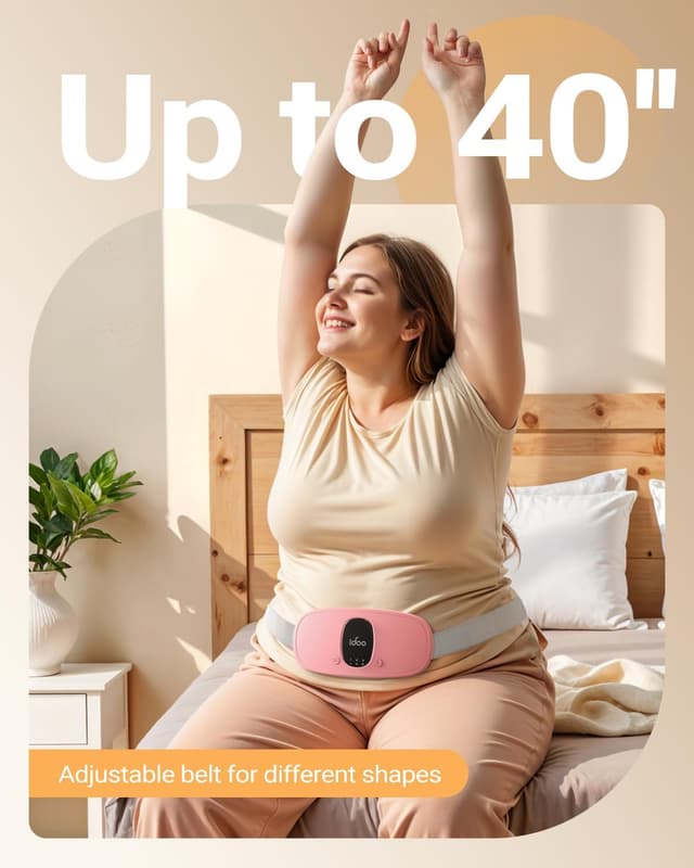 Thumbnail 6 de iDOO Portable Heating Pad Belt – rechargeable heated wrap for waist and abdomen (pink)