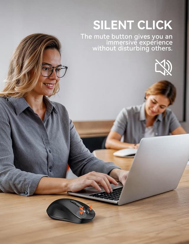 Detalle 2 de TECKNET Wireless Mouse 4800 DPI, tri‑mode Bluetooth