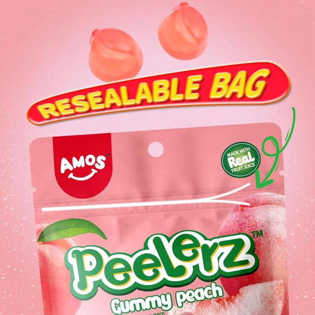 Thumbnail 3 de AMOS Peelerz Pfirsich Fruchtgummis 240 g 🍬