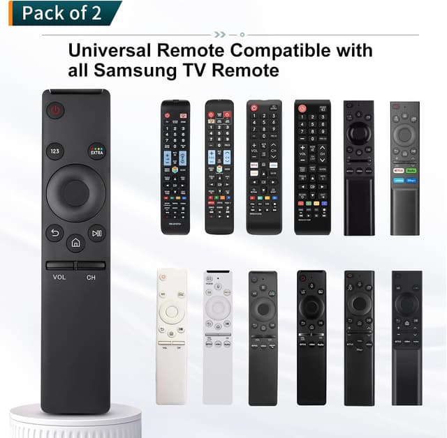 Detalle de Universal Samsung TV Replacement Remote (Pack of 2) for Frame, Serif, Curved QLED & Smart TVs