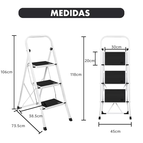 Detalle 1 de T-LOVENDO.ES Escalera plegable 3 peldaños