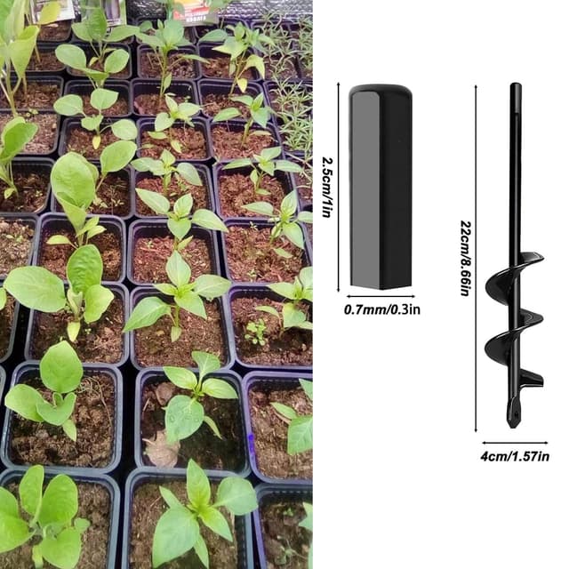 Detalle de Garden Auger Drill Bit for Planting (manganese steel) for 3/8 in hex drive — bulb planter & post hole digger