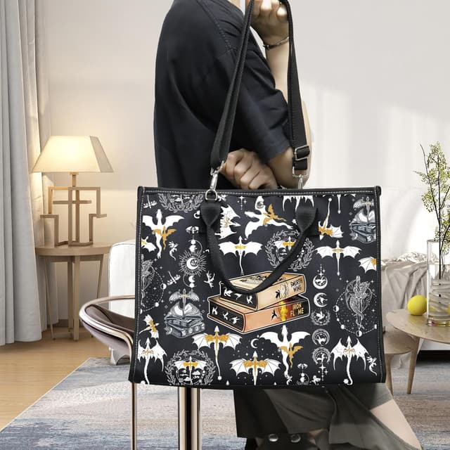 Detalle de LEVLO Wing Dragon Cosmetic Bag (Wing Dragon LT) cotton canvas zipper pouch