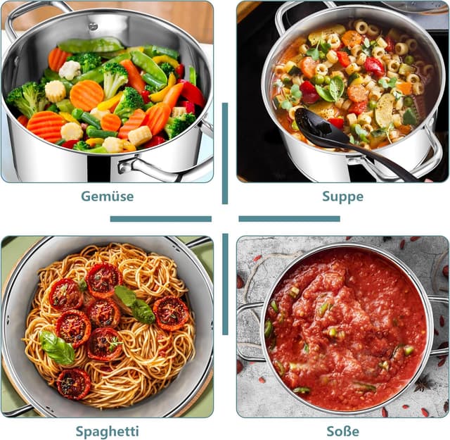 Thumbnail 6 de HaWare Kochtopf 20 cm aus Edelstahl (Induktion) mit Glasdeckel, 3,7 l