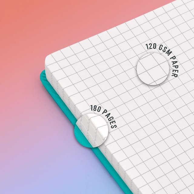 Detalle 2 de STATIONERY ISLAND A5 Squared Notebook (Hardback, 120gsm graph paper) – 180 pages