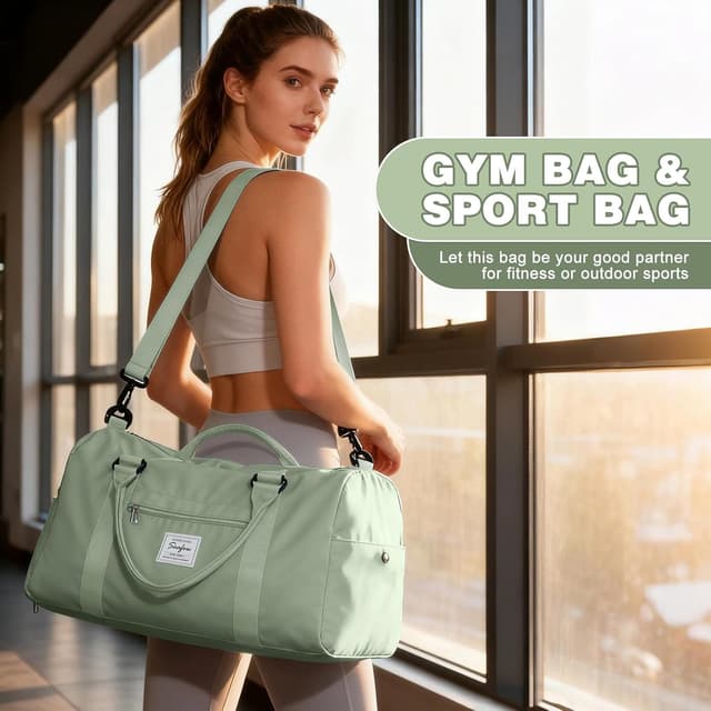 Detalle de WEPLAN Sporttasche mit Schuhfach und Nassfach – Weekender- & Gym-Bag für Damen und Herren