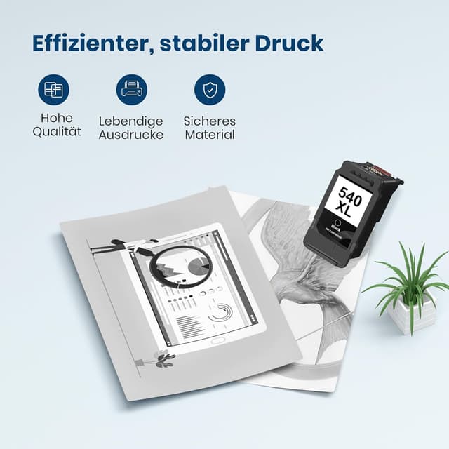 Detalle de Washope PG 540XL Schwarz kompatible Druckerpatronen für Canon PG-540XL (1 Schwarz)
