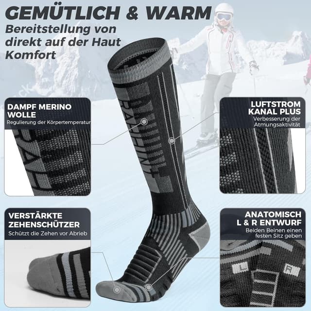 Thumbnail 3 de Rahhint Merinowolle Skisocken knielang 35–42