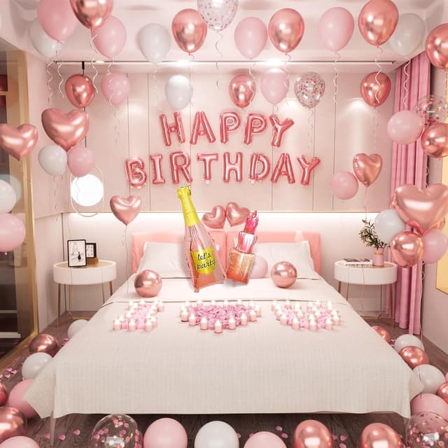 Detalle de Conleke Rose Gold Birthday Balloon Set