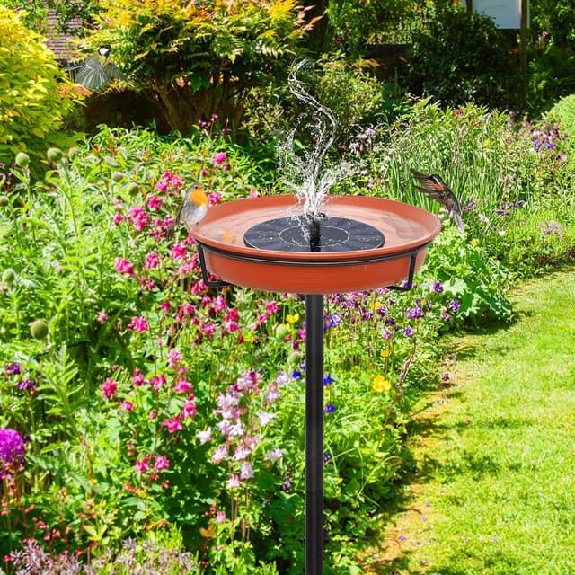 Detalle 2 de Stand-Vogeltränke für den Garten mit Wasserstelle und Frostschutz – Vogelbad, 26,5 cm Schüssel (C)Giyiprpi