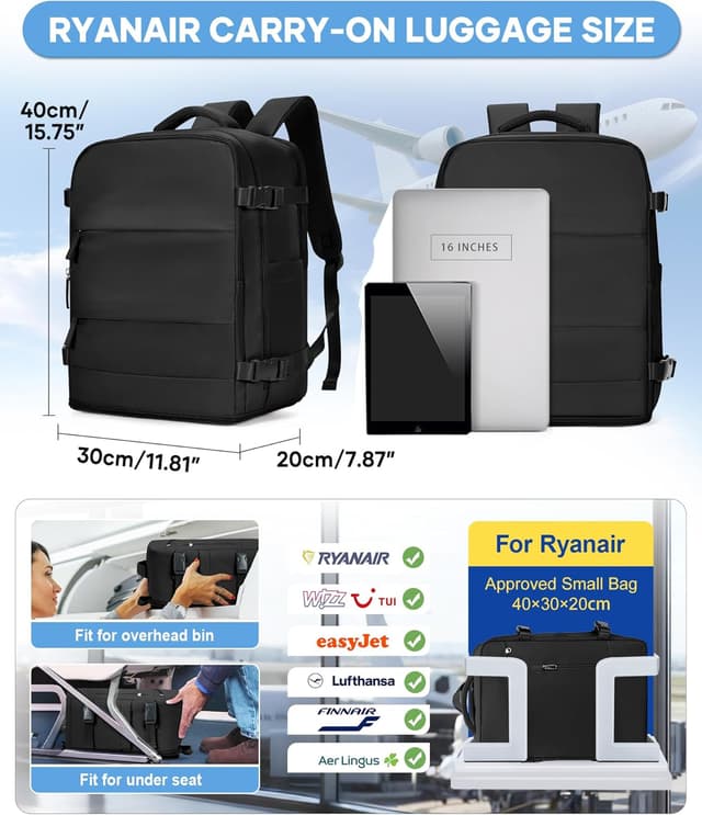 Detalle de BJLFS Zaino Ryanair 40x30x20 sottovuoto